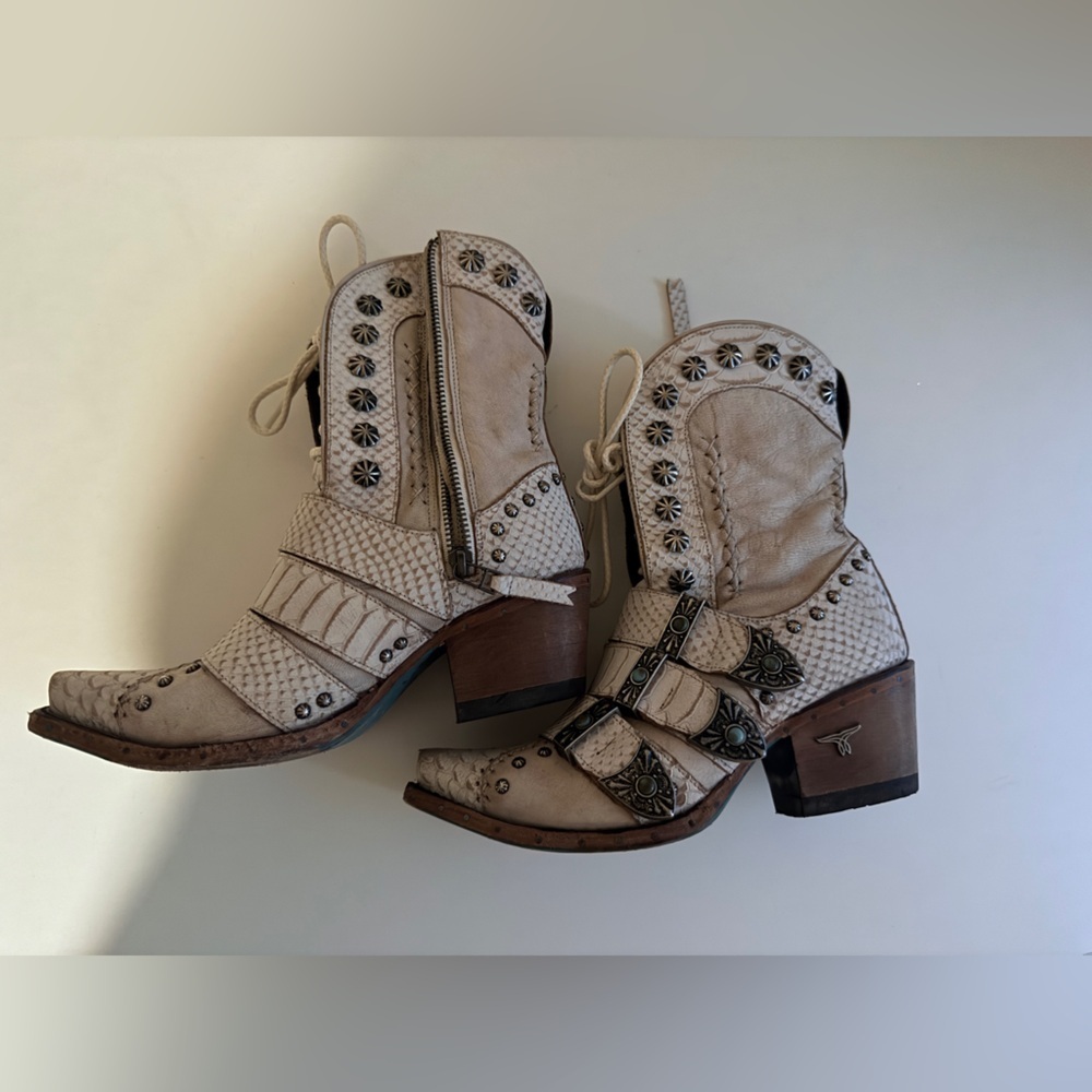 Lane Boots SHOWDOWN Ankle Booties in Alabite/Ceramic
Crackle Sz 6 - Picture 12 of 16